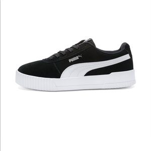 PUMA suede black and white sneakers